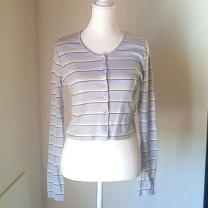 Urban outfitters striped button long sleeve shirt